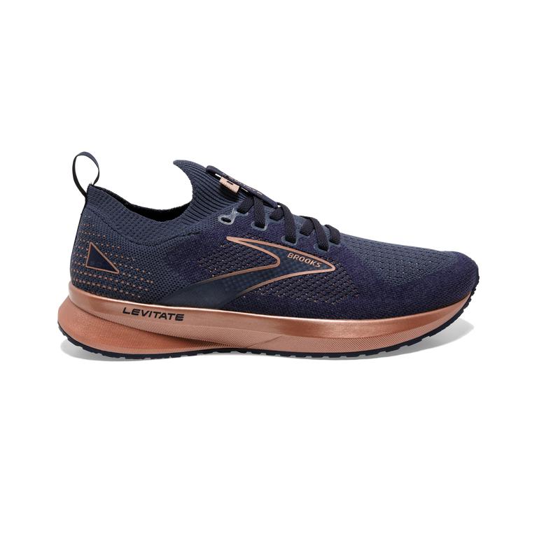 Brooks Womens Levitate Stealthfit 5 Energy Return Road Running Shoes - Peacoat/Navy/Copper (913074-R